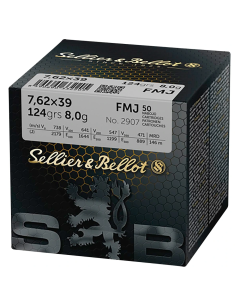Sellier & Bellot FMJ 124grs/8g Bulk 50 7.62x39