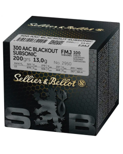 Sellier & Bellot 200grs FMJ SUBSONIC Bulk .300 Blackout