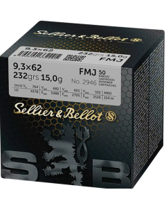 Sellier & Bellot FMJ 232grs/15g Bulk 50 9.3x62